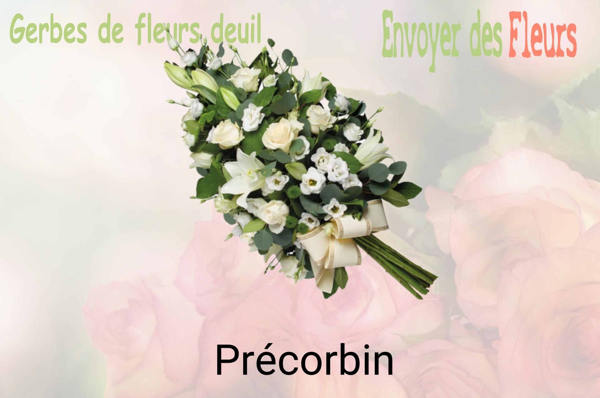 Gerbe de fleurs de deuil livrée à Précorbin